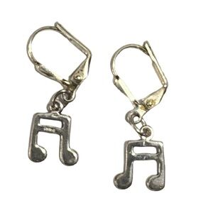 Sterling Silver Music Notes, 925 Silver Earrings #138